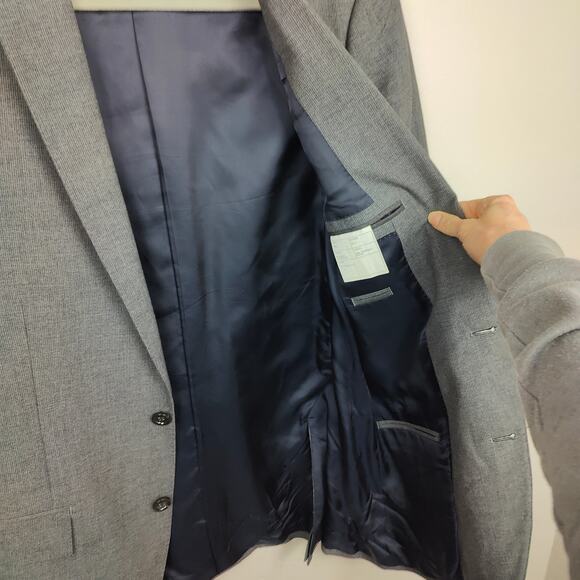 J Crew Ludlow Blazer Mens 38R Gray Wool Cotton Lightweight Preppy Jacket Suiting - Picture 11 of 12